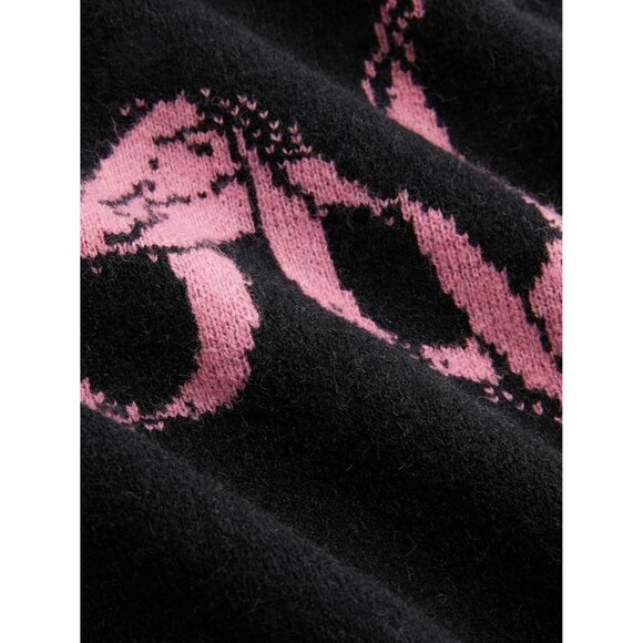 Women’s Black CIDER One Shoulder Bowknot Knit Pullover Sweater - Picture 3 of 6